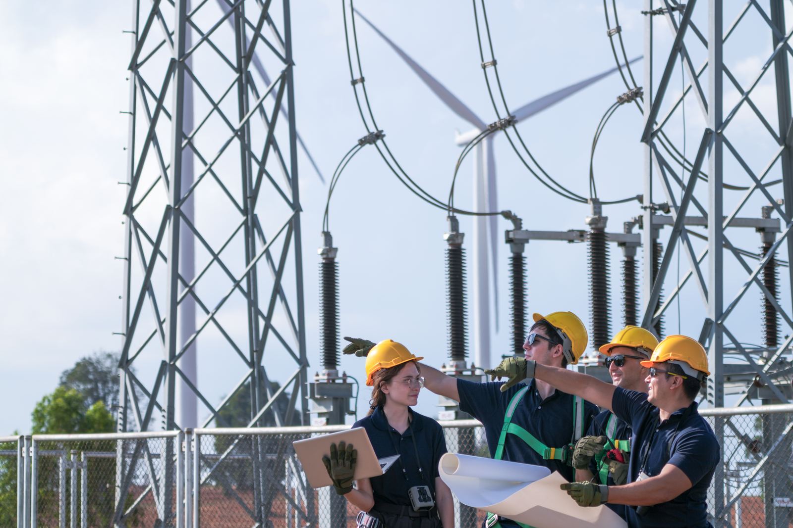 Lemcon engineers working at an electrical panel